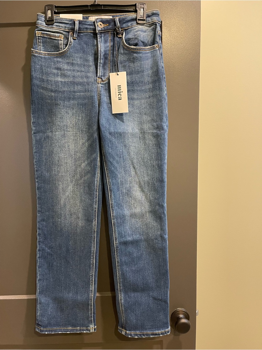 Mica Denim Women's Straight Leg Jeans in Medium Blue - Picture 5 of 7